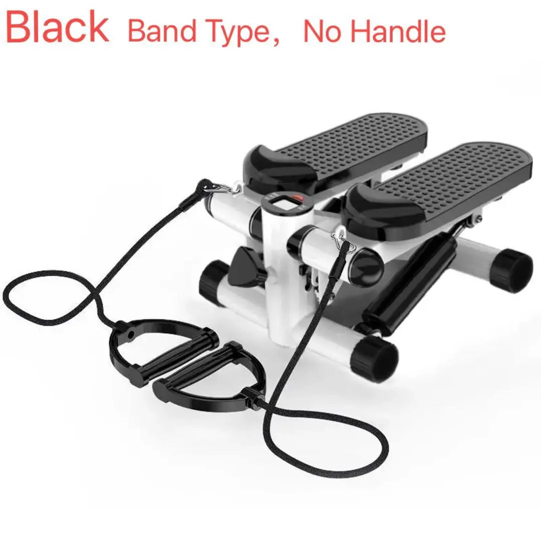 Mini Stepper, Home Exercise Fitness Mountaineering Multi-Function Stair Stepper with 2Pcs Adjustable Resistance Band, Leg Arm Full Body Workout Stepper, Sports Accessories