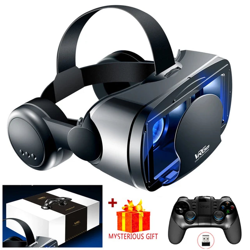 "Immerse Yourself with VRG Pro: High-Tech VR Glasses for Ultimate Virtual Reality Experience with Smartphone Controller"