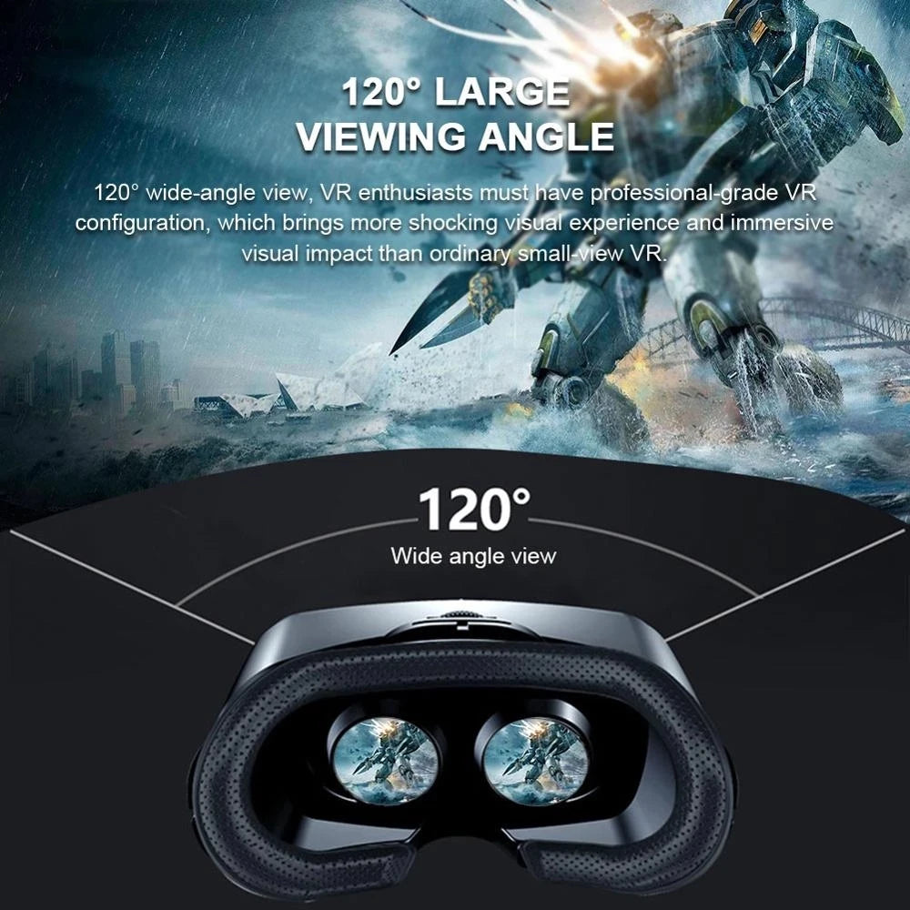 "Immerse Yourself with VRG Pro: High-Tech VR Glasses for Ultimate Virtual Reality Experience with Smartphone Controller"