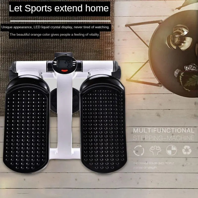 Mini Stepper, Home Exercise Fitness Mountaineering Multi-Function Stair Stepper with 2Pcs Adjustable Resistance Band, Leg Arm Full Body Workout Stepper, Sports Accessories