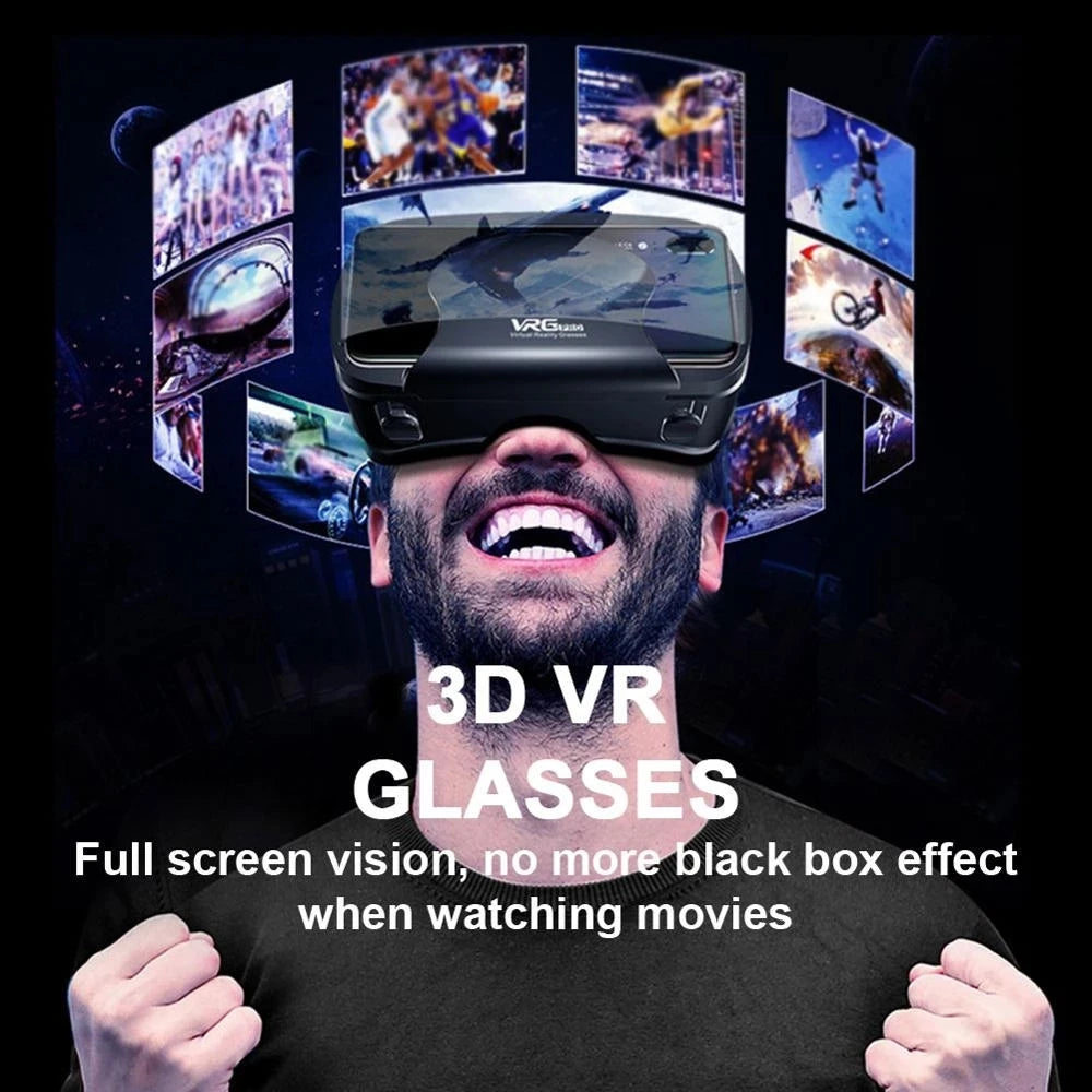 "Immerse Yourself with VRG Pro: High-Tech VR Glasses for Ultimate Virtual Reality Experience with Smartphone Controller"