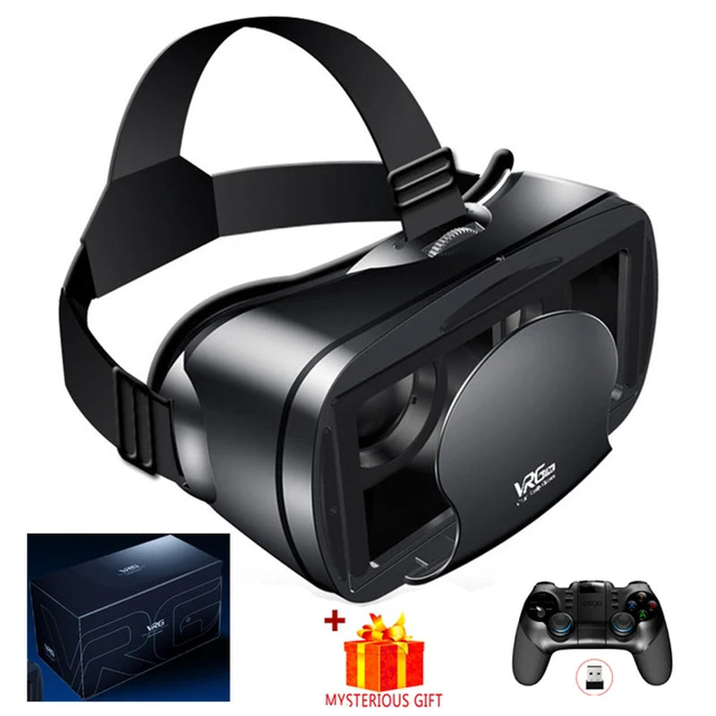 "Immerse Yourself with VRG Pro: High-Tech VR Glasses for Ultimate Virtual Reality Experience with Smartphone Controller"