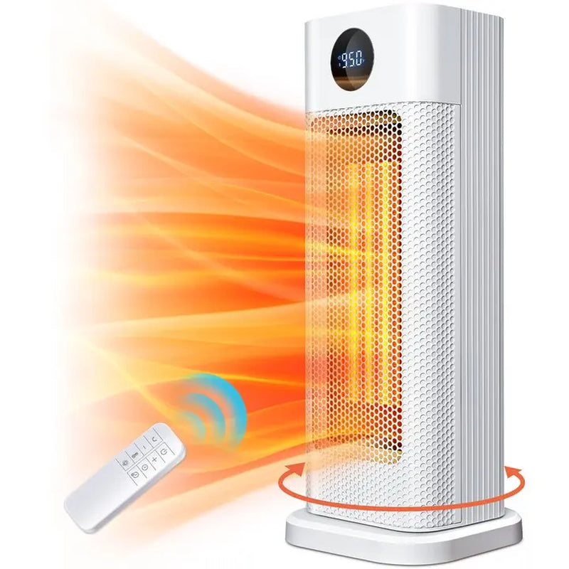 Hilife Space Heater for Indoor Use, 1500W Fast Ceramic Heating, 15.6" Portable Electric Heaters with Thermostat,Oscillating,Multiple Safety Protection Room Heater Fan for Bedroom,Office,Living Room
