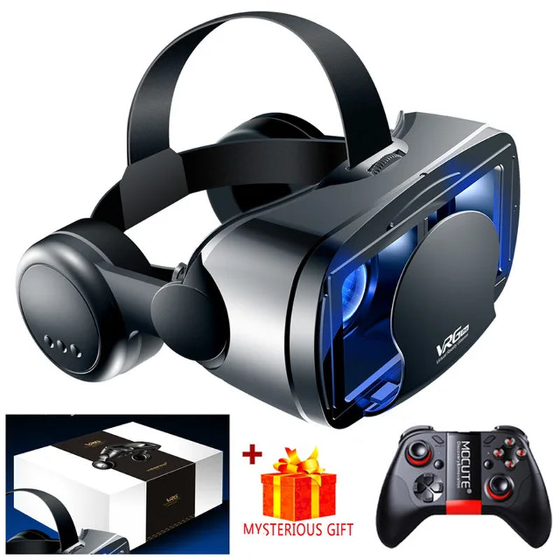 "Immerse Yourself with VRG Pro: High-Tech VR Glasses for Ultimate Virtual Reality Experience with Smartphone Controller"