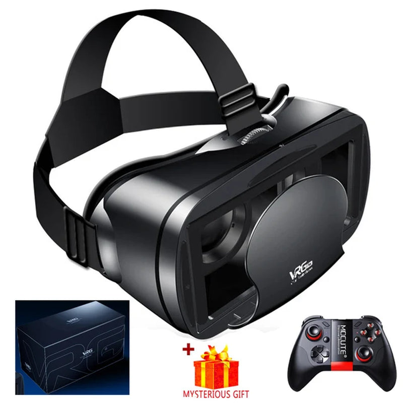 "Immerse Yourself with VRG Pro: High-Tech VR Glasses for Ultimate Virtual Reality Experience with Smartphone Controller"