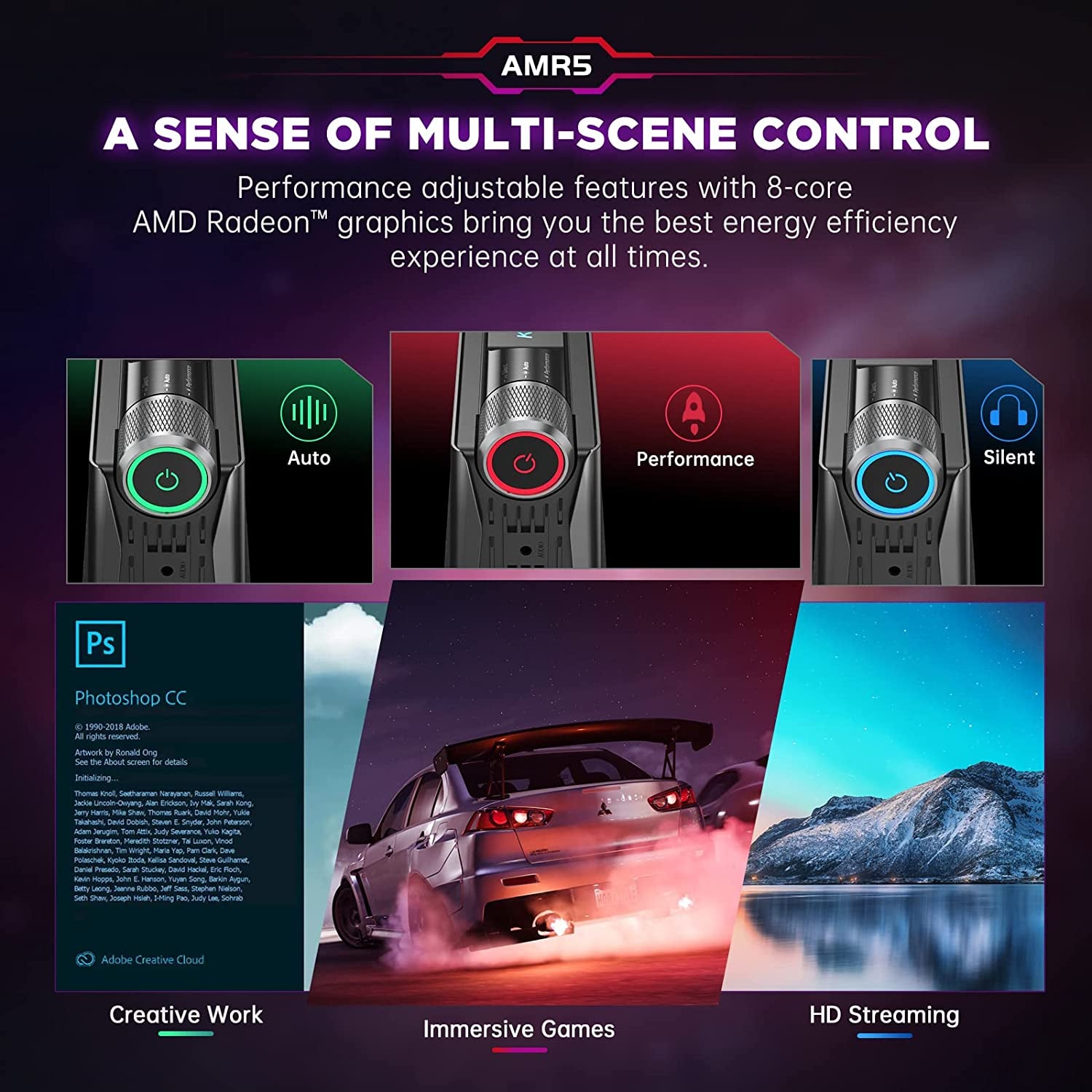 Mini Gaming PC AMD Ryzen 7 5800U Windows 11 Pro with 16GB RAM 512GB SSD, Small Gaming Desktop Computer, Micro AMR5 3 Mode PERF Switch, RGB Light, Upgrade Capacity, 4K UHD, Type-C, Wifi6/Bt5.2
