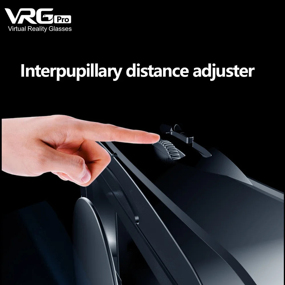 "Immerse Yourself with VRG Pro: High-Tech VR Glasses for Ultimate Virtual Reality Experience with Smartphone Controller"