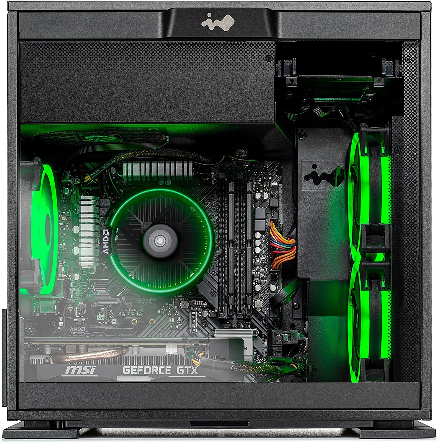 Skytech Legacy Mini Gaming PC Desktop - AMD Ryzen 7 2700 3.2Ghz, GTX 1660 Super 6GB, 16GB DDR4 3000, 500GB SSD, AC Wifi, Win 10 Home, Black