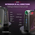 Mini Gaming PC AMD Ryzen 7 5800U Windows 11 Pro with 16GB RAM 512GB SSD, Small Gaming Desktop Computer, Micro AMR5 3 Mode PERF Switch, RGB Light, Upgrade Capacity, 4K UHD, Type-C, Wifi6/Bt5.2