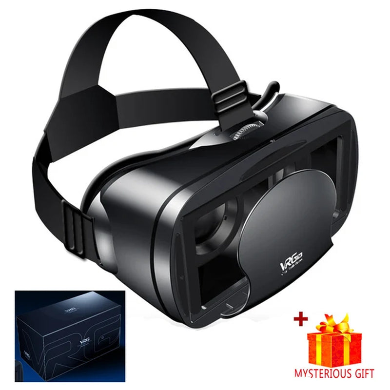 "Immerse Yourself with VRG Pro: High-Tech VR Glasses for Ultimate Virtual Reality Experience with Smartphone Controller"