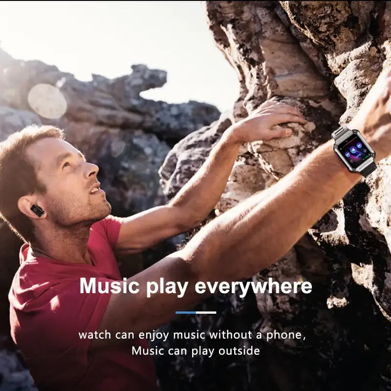 3-In-1 Smartwatch with Wireless Earbuds and Music Player, Bluetooth 5.0, Smart Watch, Android, Iphone, Fitness Tracker, Blood Pressure, Blood Oxygen, Calorie Tracker, Sports Modes, Heart Rate Tracking, Bracelet Devices Wearable Wristwatch Local Memory