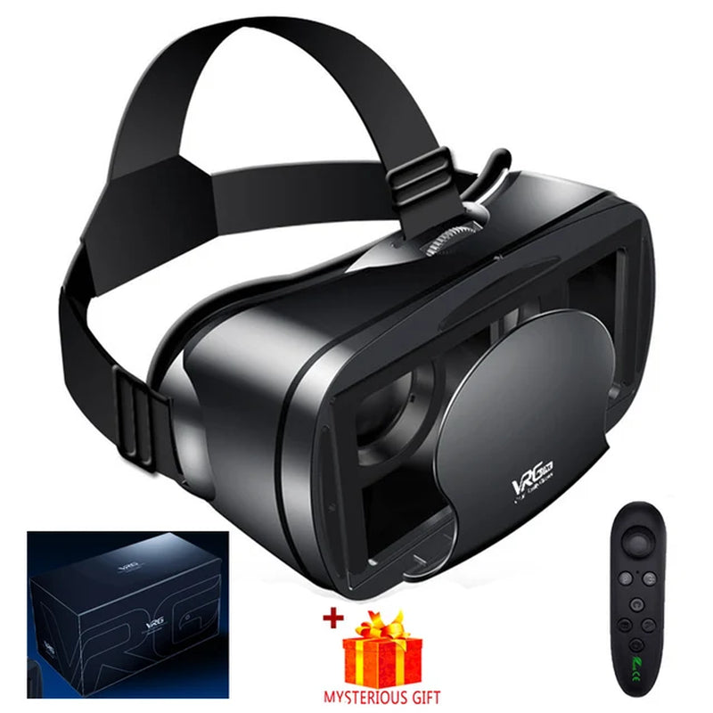"Immerse Yourself with VRG Pro: High-Tech VR Glasses for Ultimate Virtual Reality Experience with Smartphone Controller"